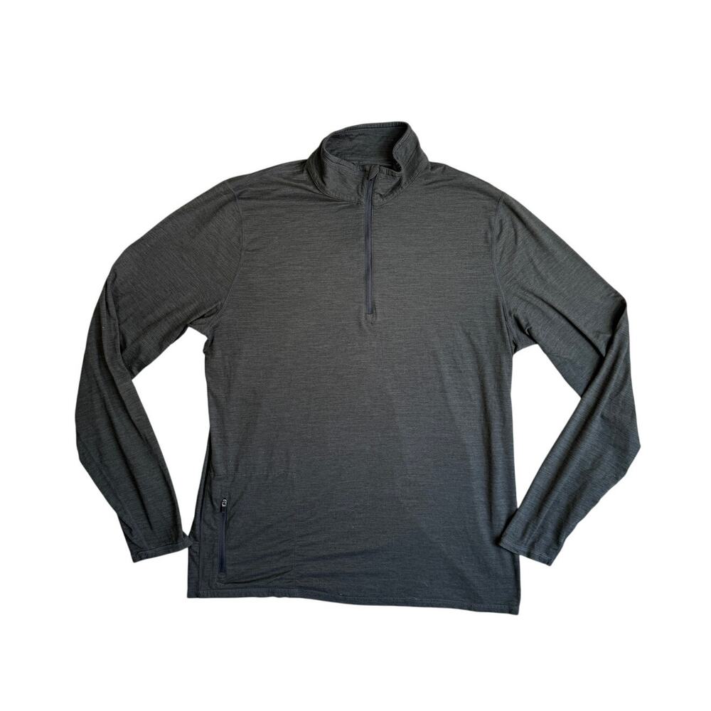 Vuori Men's Ease Performance Half Zip Pullover Shirt Heather Gray Large